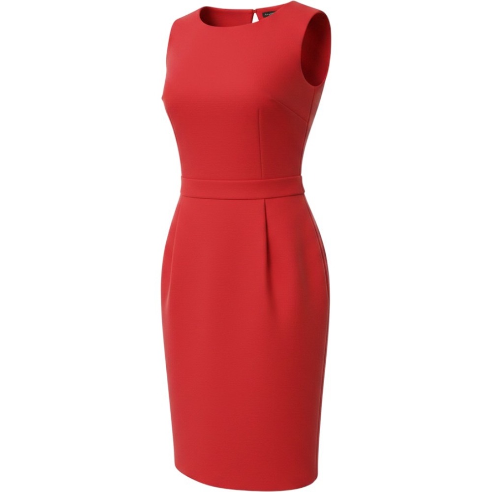 Talbots Dress Womens 12 Red Sleeveless Sheath Keyhole Back Career Party Office